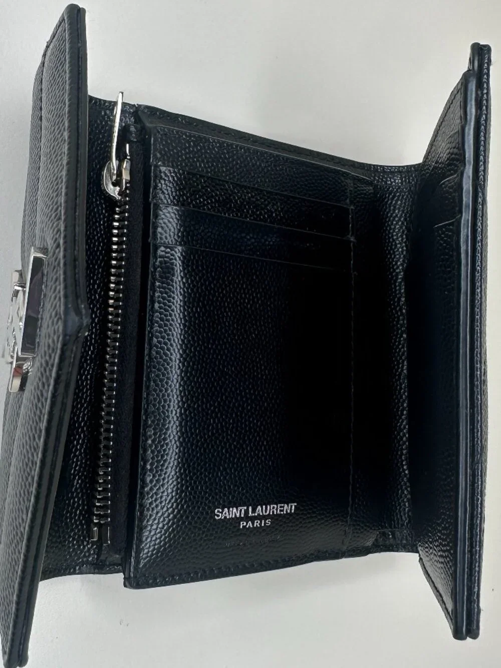 Saint Laurent Cassandre Matelassé Compact Tri Fold Wallet - Picture 13 of 14